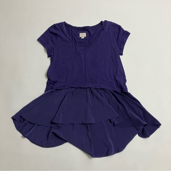 ANTHRO POSTMARK peplum top in plum color - Picture 1 of 7